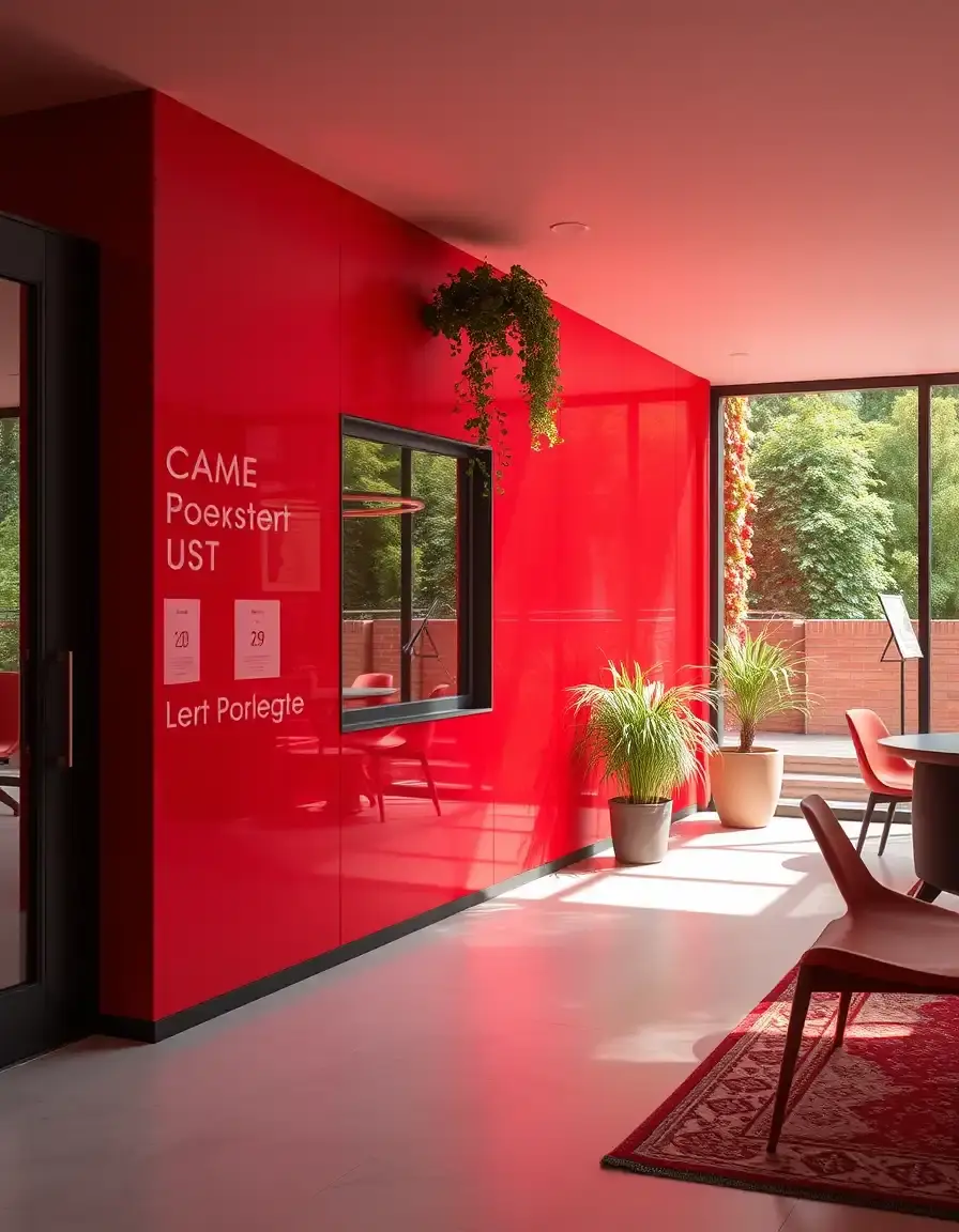 Canapé cuir angle rouge moderne