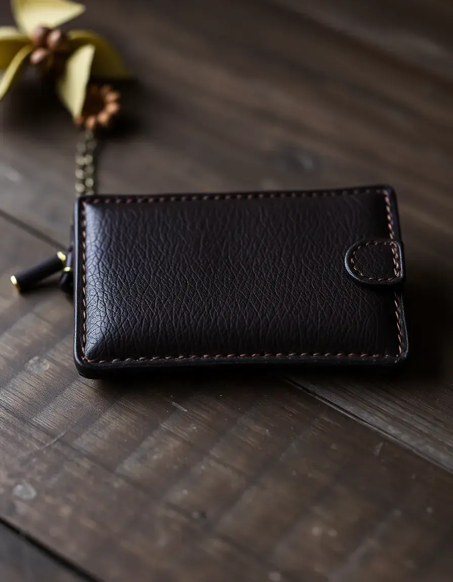 Portefeuille compact en simili cuir élégant