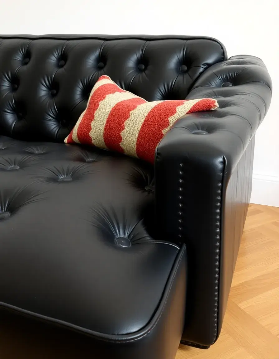Canapé moderne en simili cuir noir pour salon