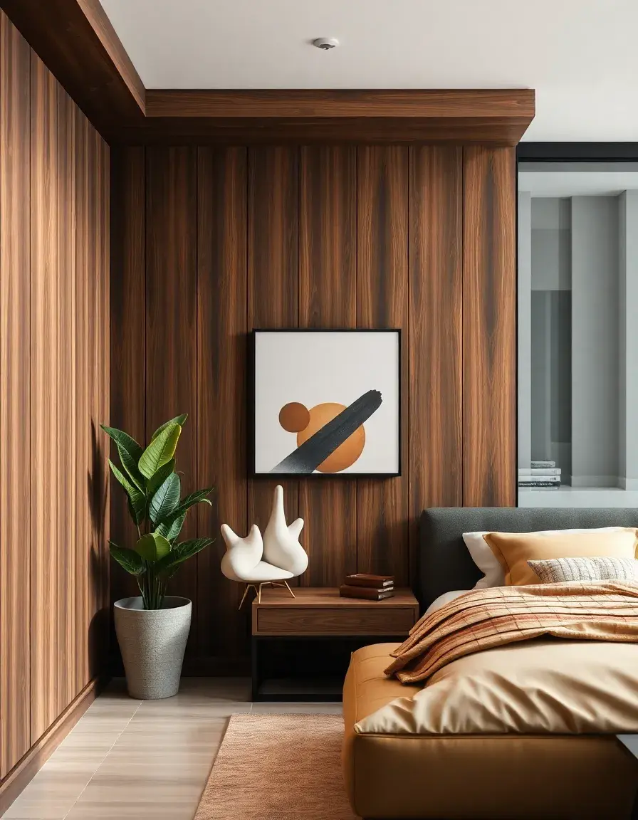 Canapé moderne en cuir marron foncé au design minimaliste