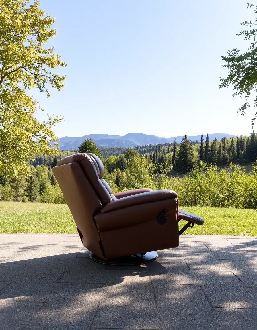 Canapé relax en cuir marron avec fonction inclinaison