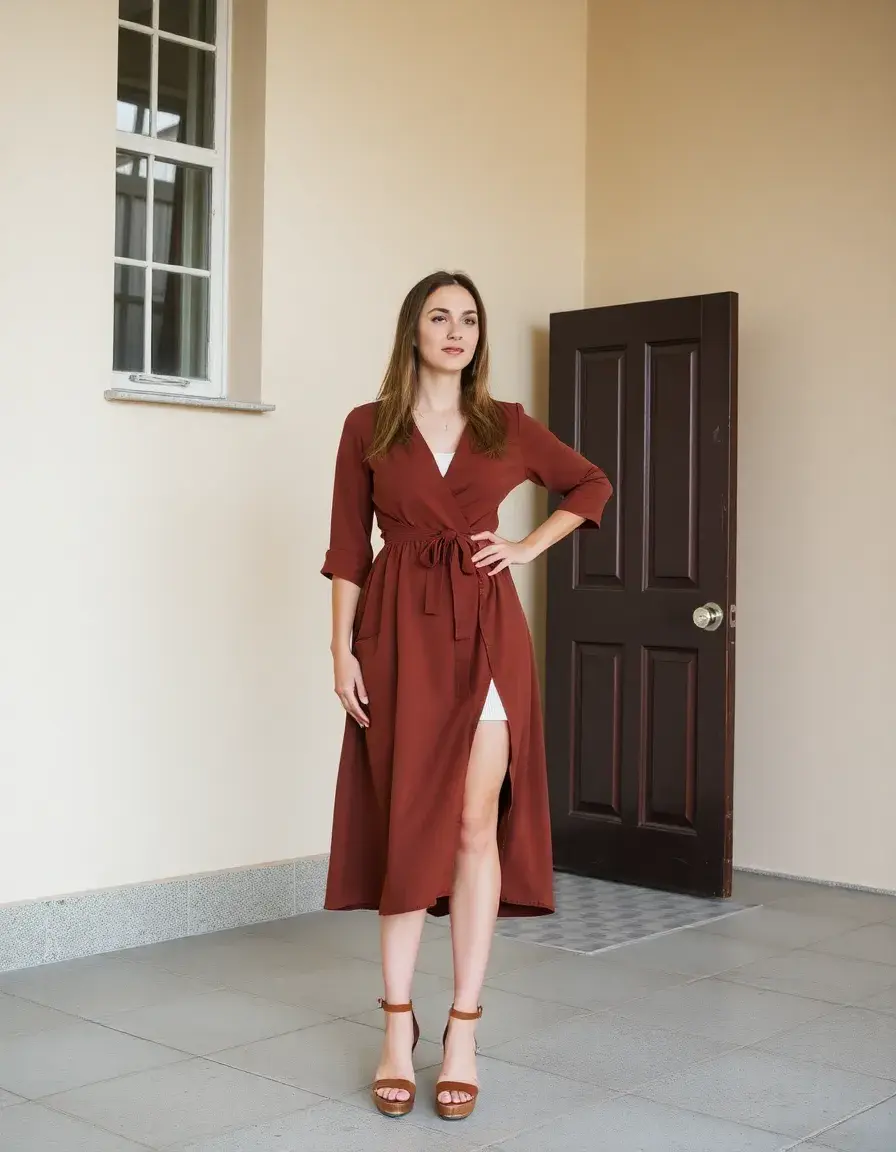 Ceinture de costume marron en cuir véritable