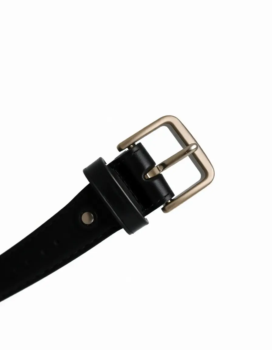 Ceinture homme cuir noir avec boucle travaillée