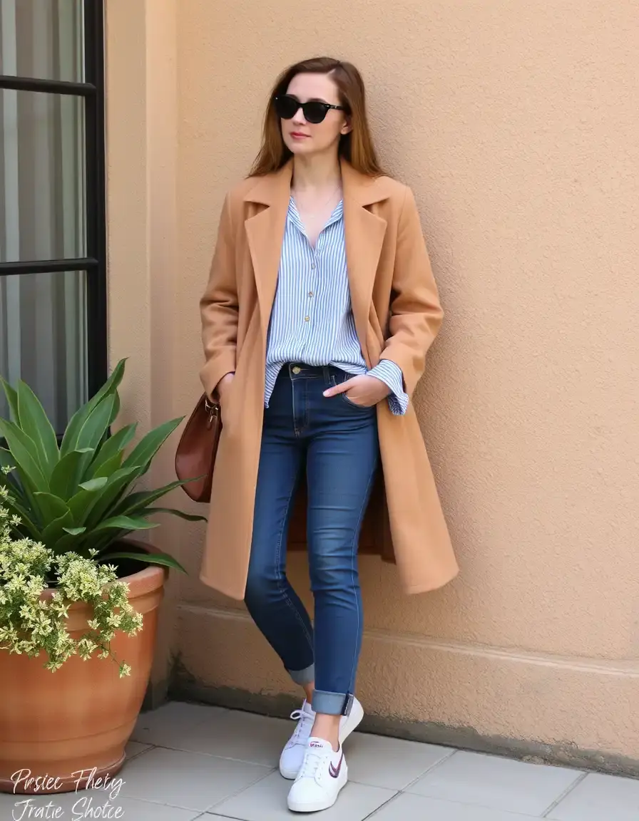 Ceinture femme cuir camel tan style minimaliste