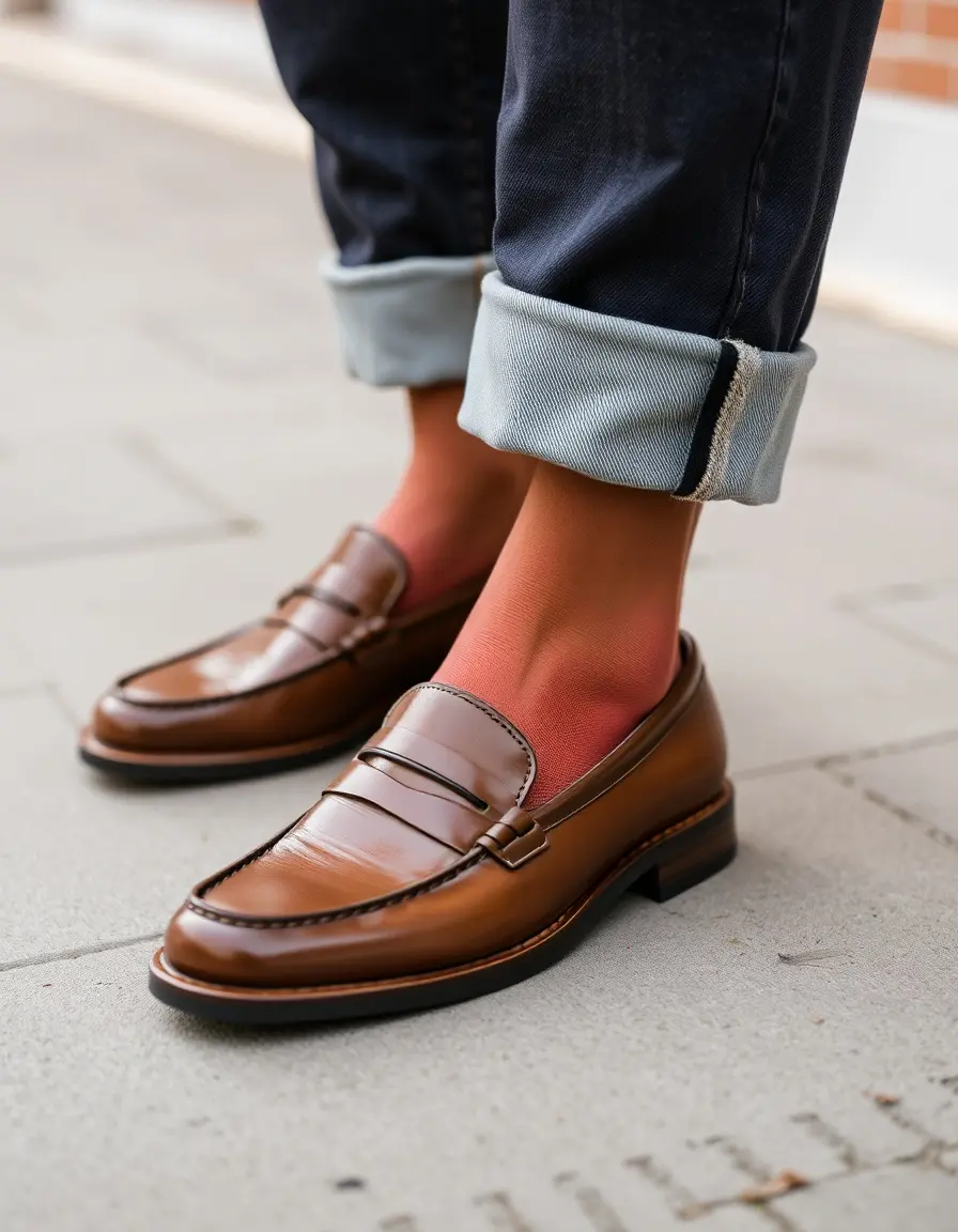 Mocassins en cuir marron confortables pour un look décontracté