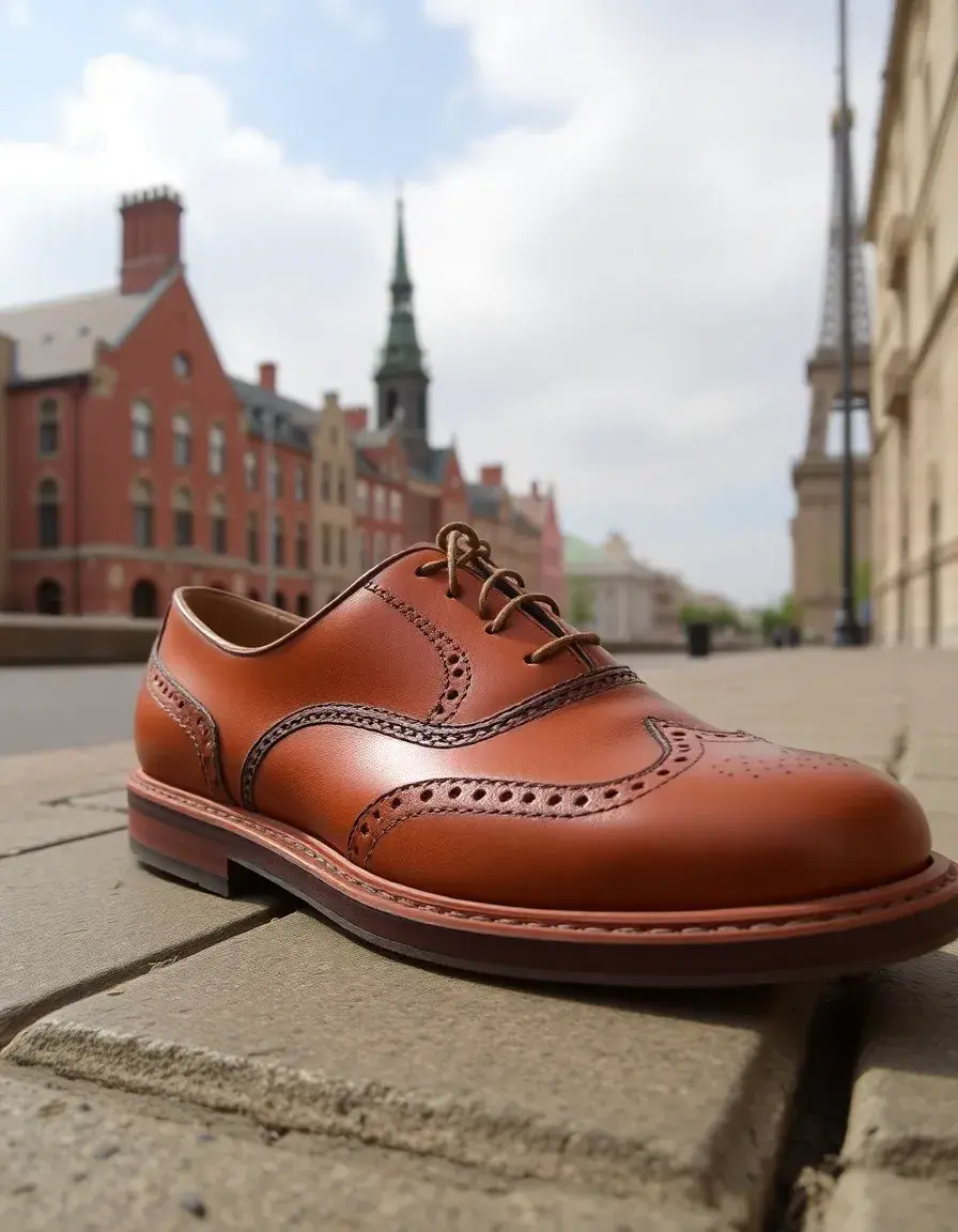 Oxfords business en cuir couleur tan pour homme