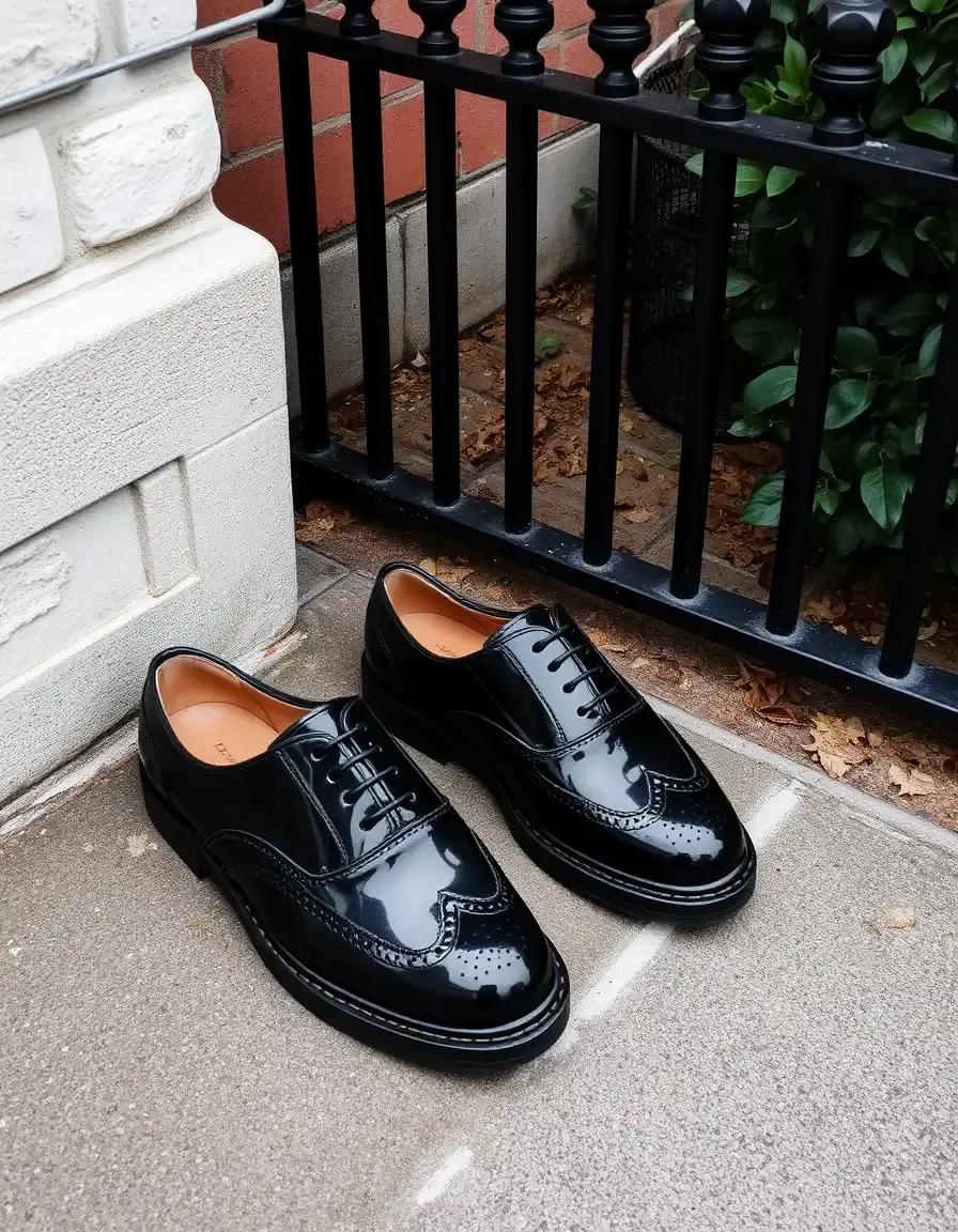 Chaussures Oxford en cuir noir pour femme