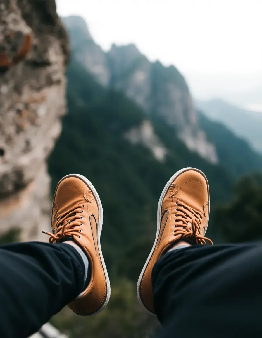 Baskets en cuir couleur tan pour homme style urbain moderne