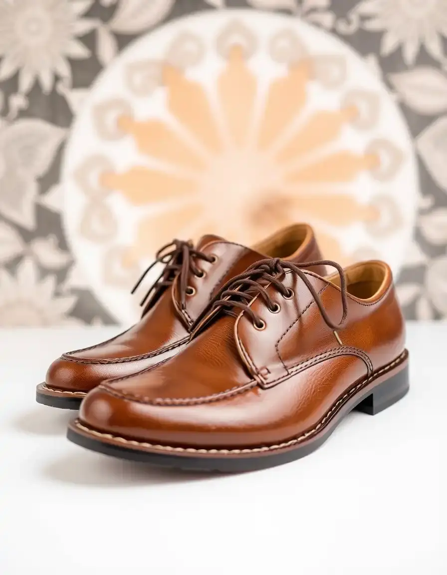 Derbies en cuir marron avec semelle robuste