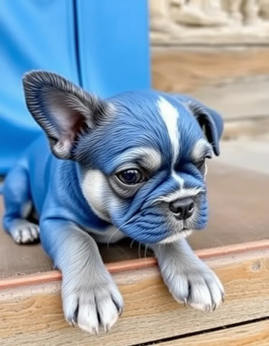 Petit collier pour chiot en cuir bleu ciel souple