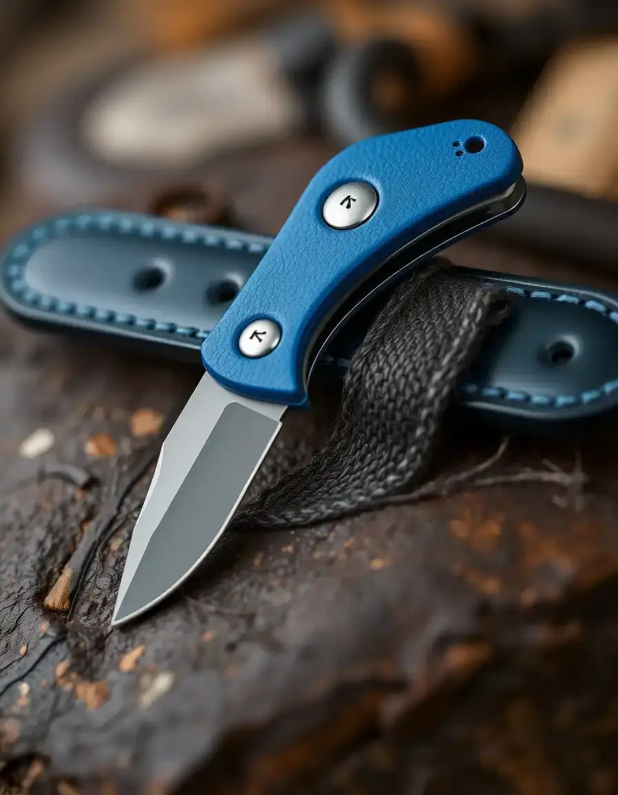 Collier en cuir bleu avec boucle à ouverture rapide