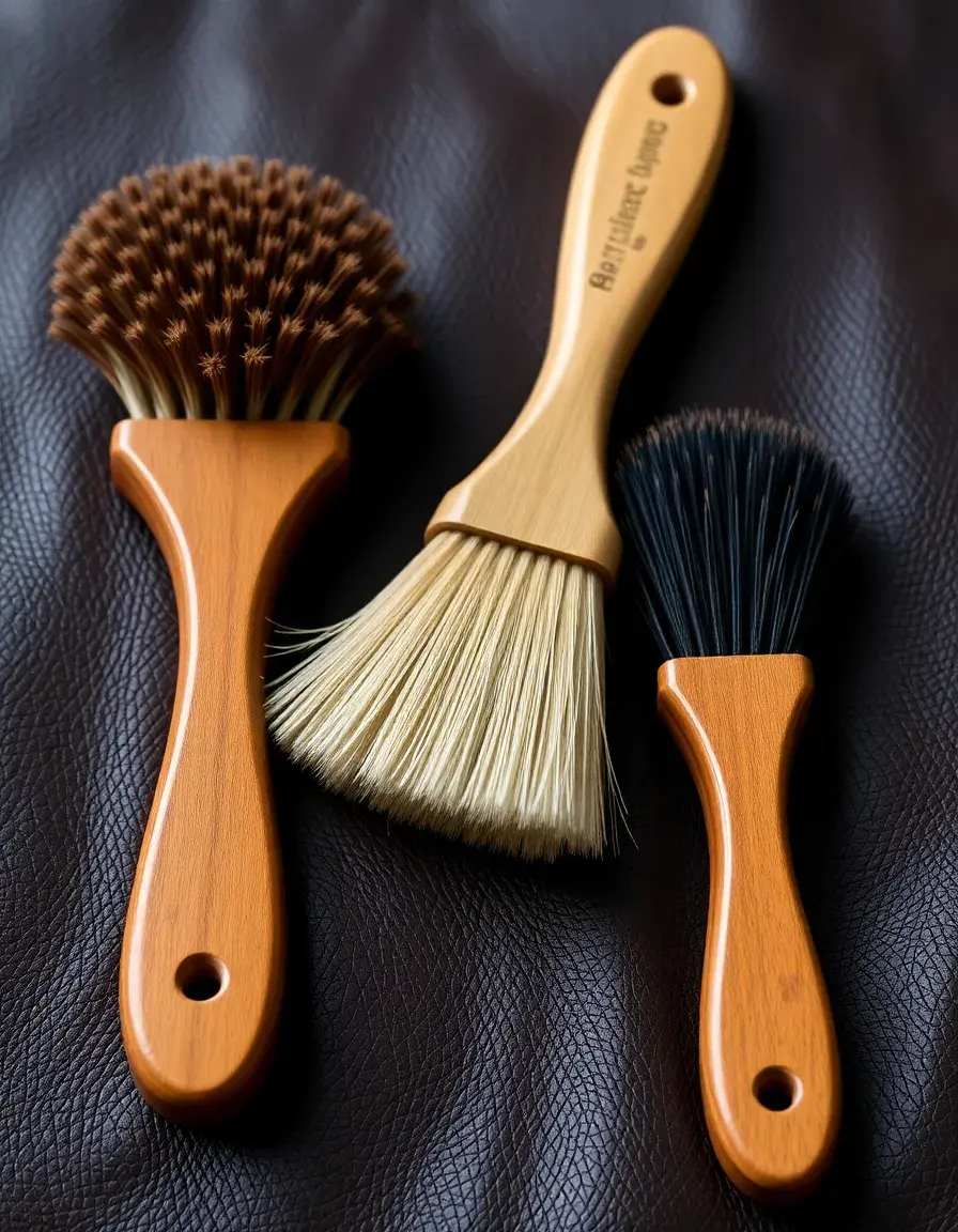 Brosses en crin de cheval pour cuir nettoyage