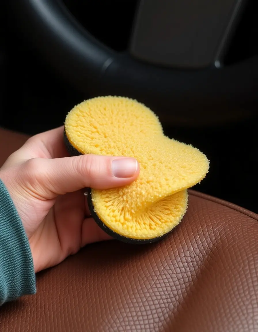 Éponge naturelle pour soin du cuir