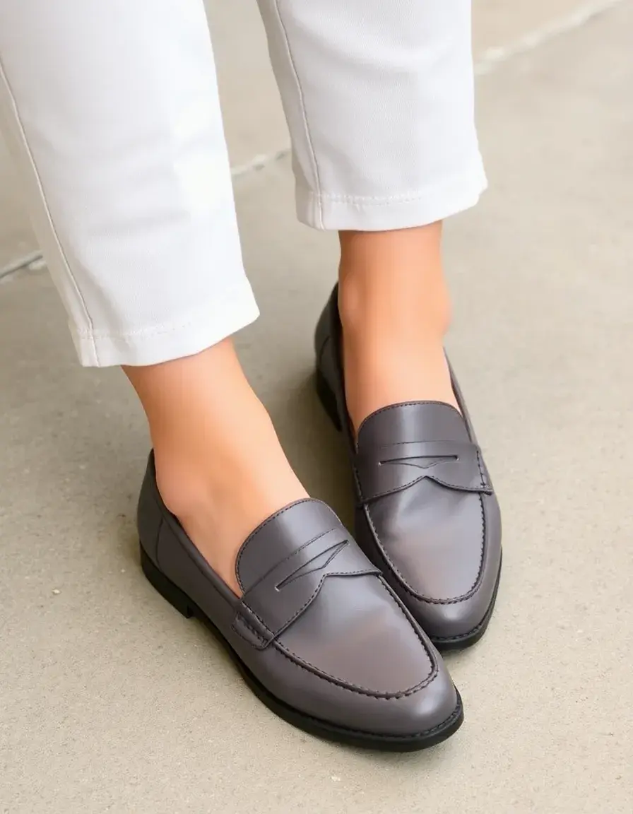 Mocassins en cuir vegan gris pour homme