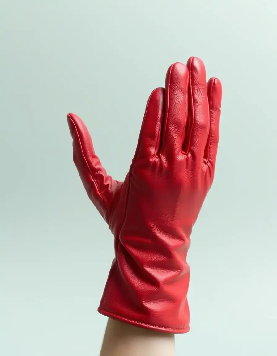 Gants en cuir vegan rouge élégants
