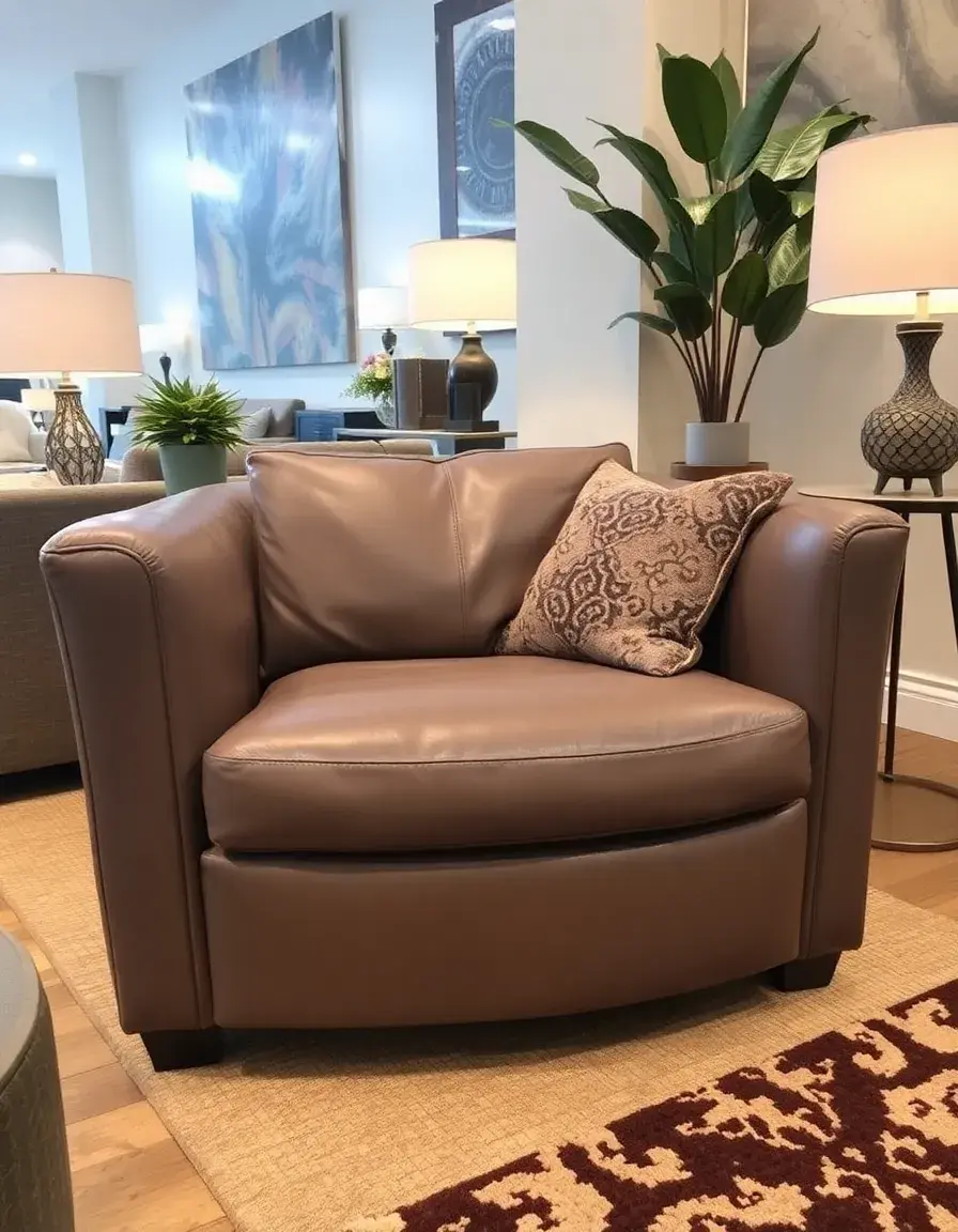 Grand fauteuil club en cuir gris pour un confort maximal