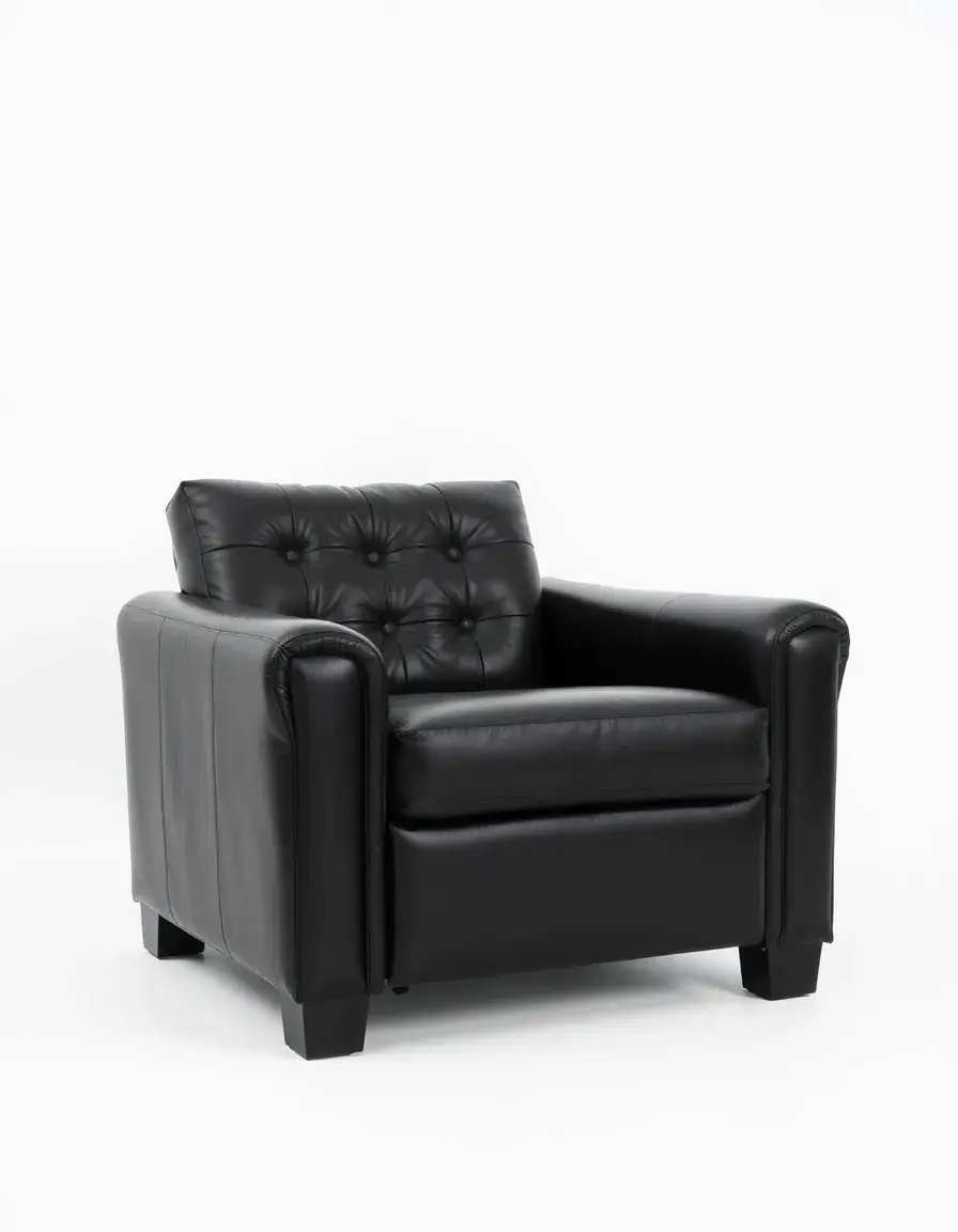 Fauteuil club inclinable en cuir noir