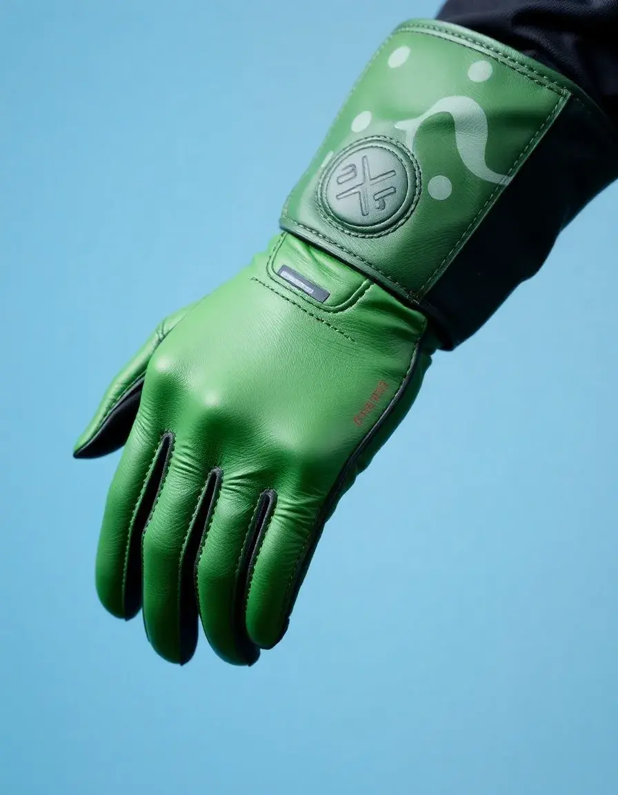 Gants de sport en cuir vert pour homme
