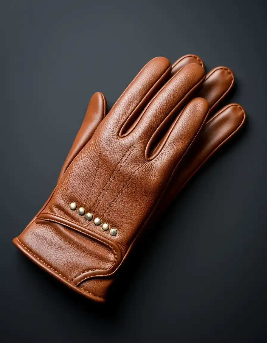 Gants en cuir marron avec doublure chaude pour homme