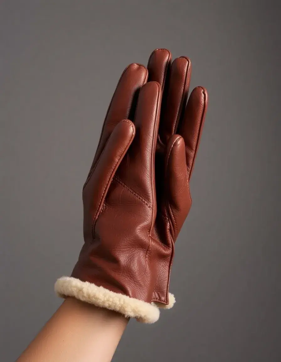 Gants en cuir marron homme mouton souple