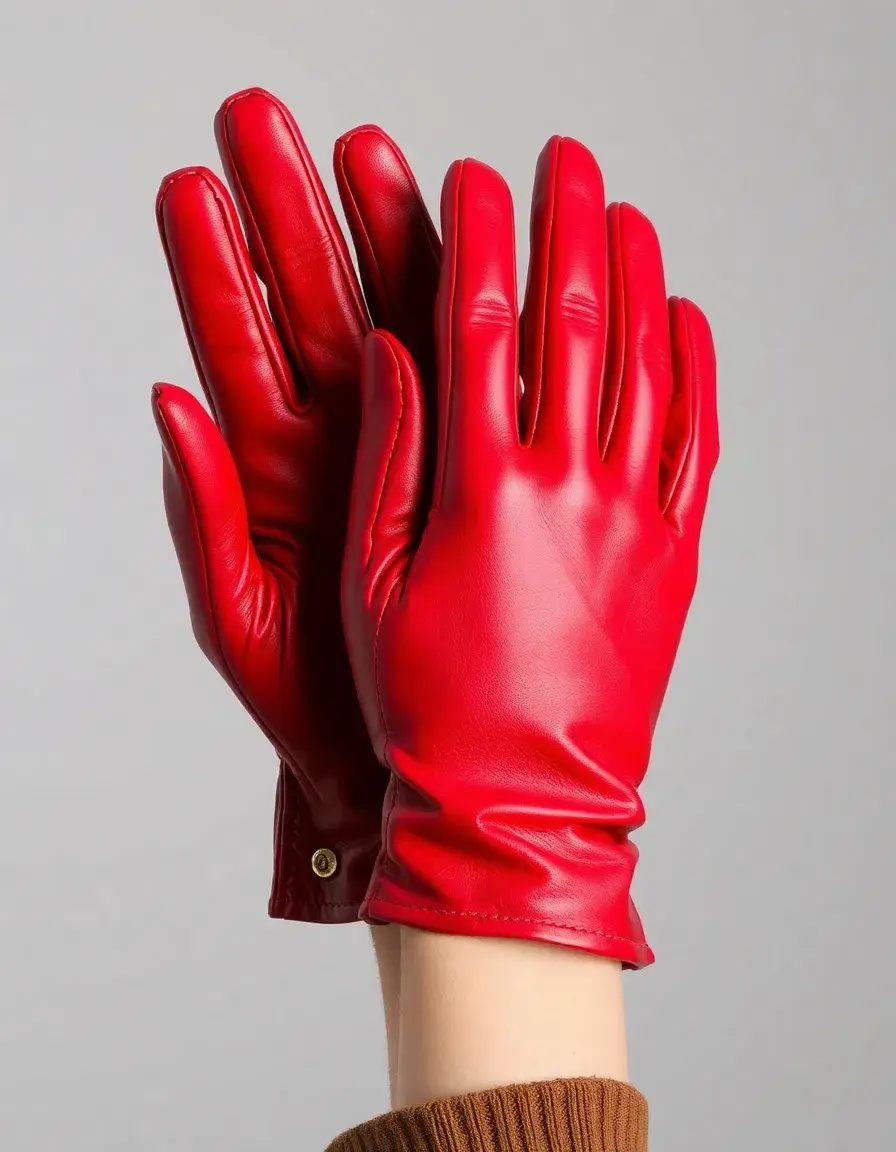 Gants en cuir rouge homme luxe