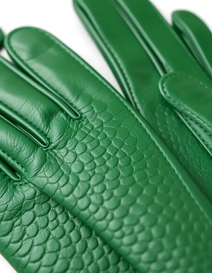 Gants en cuir vert homme top-grain