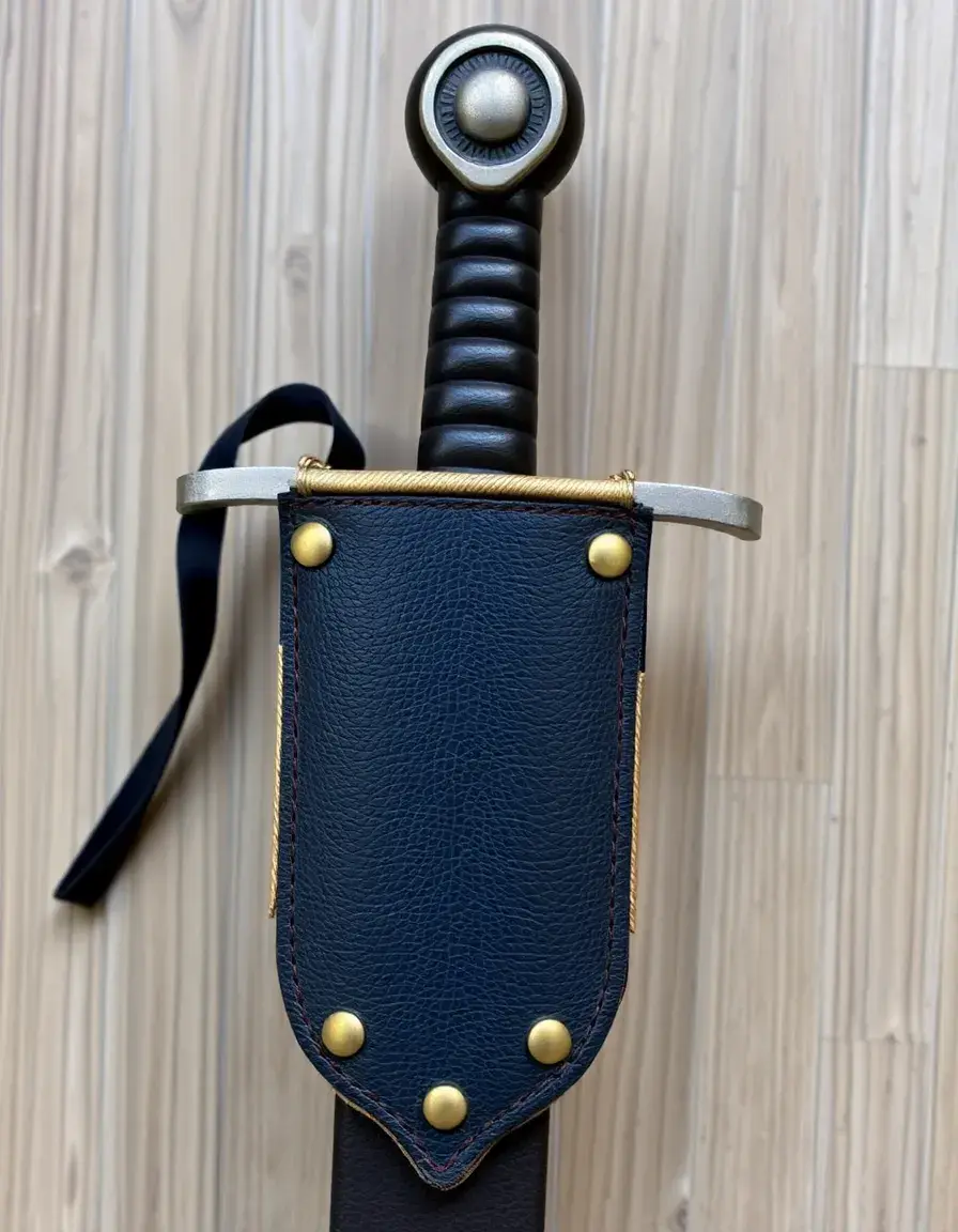 Garde d'épée en cuir bleu marine