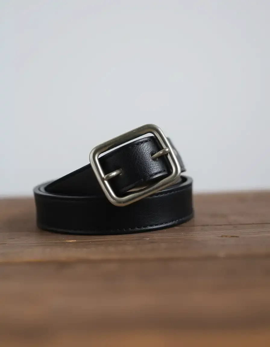 Ceinture cuir femme fine noire élégante