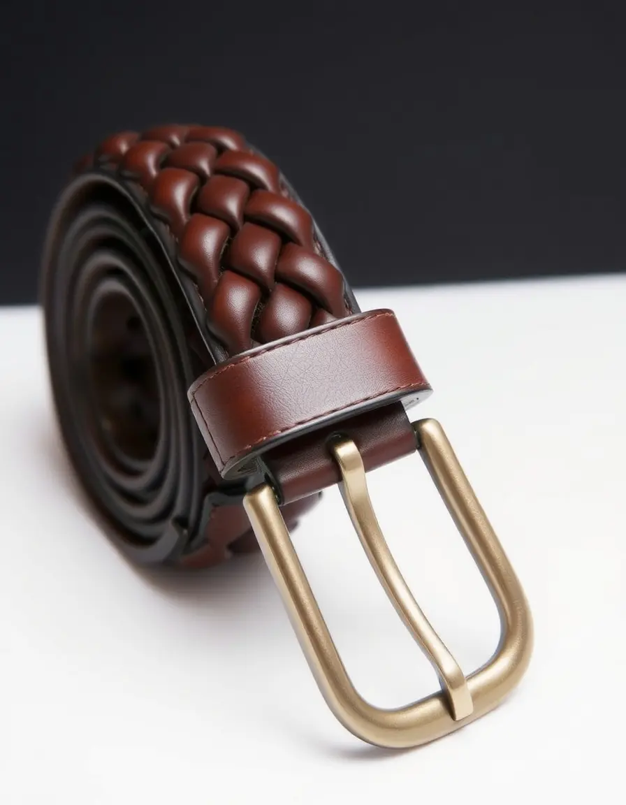 Ceinture cuir femme tressée artisanale