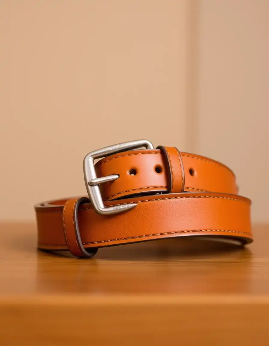Ceinture cuir décontractée marron tan