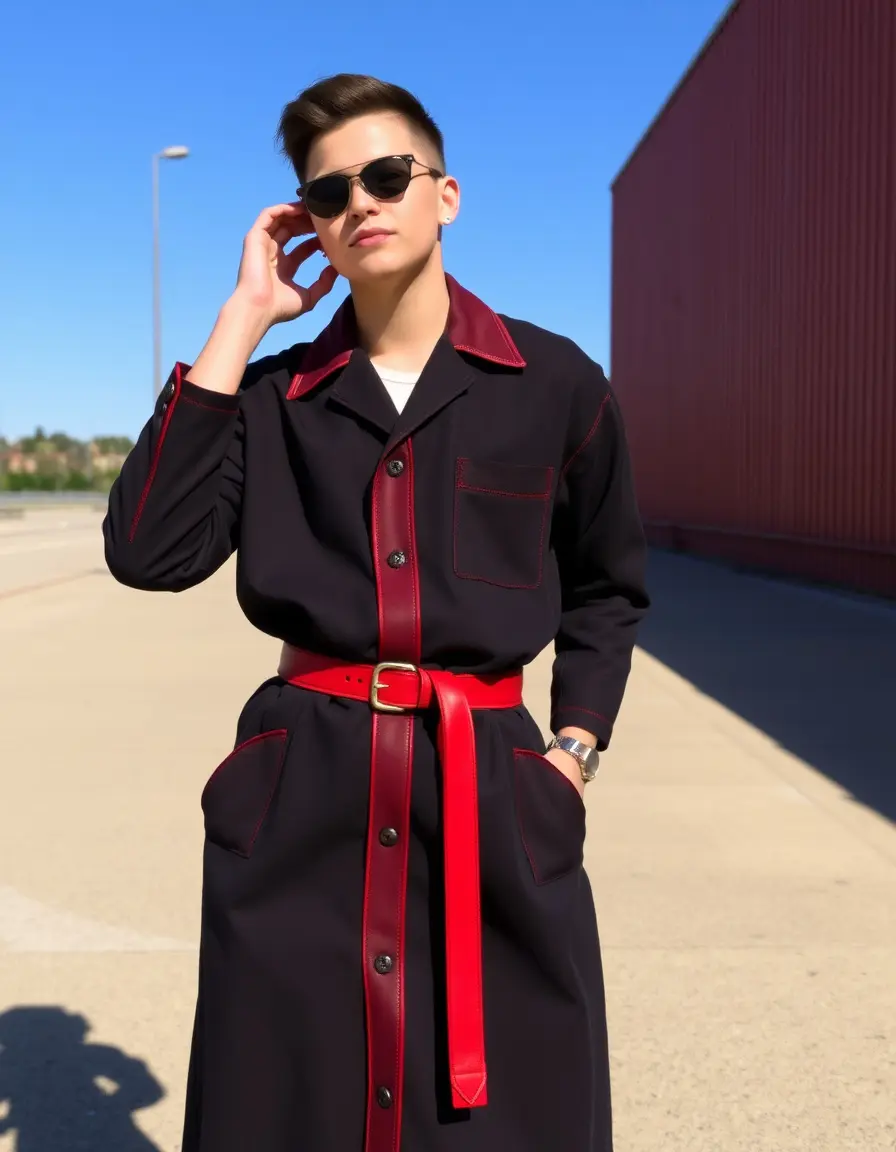 Ceinture cuir femme rouge pour robe