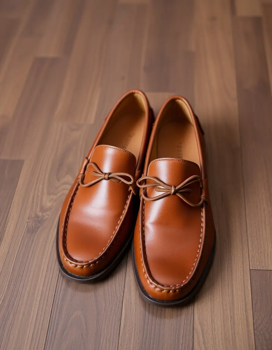 Mocassin en cuir homme marron classique style héritage