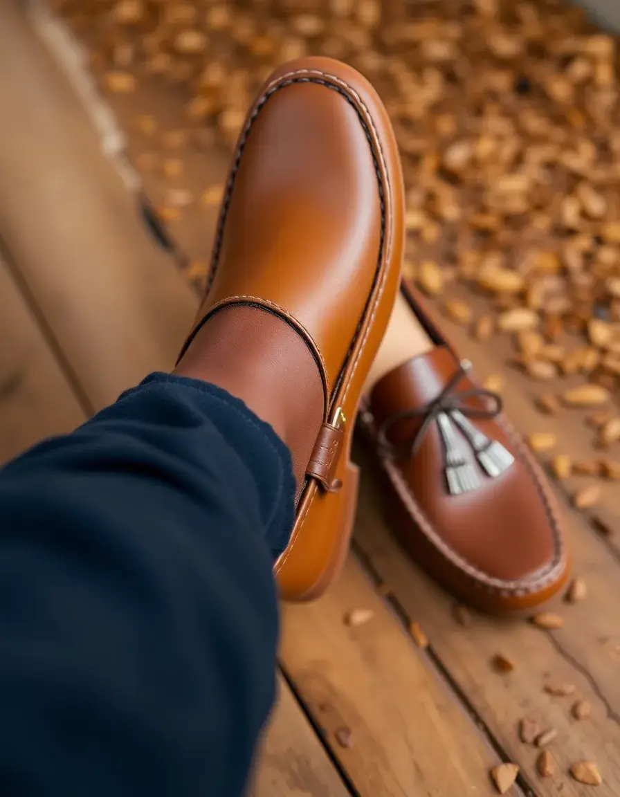 Mocassin de conduite en cuir fauve homme