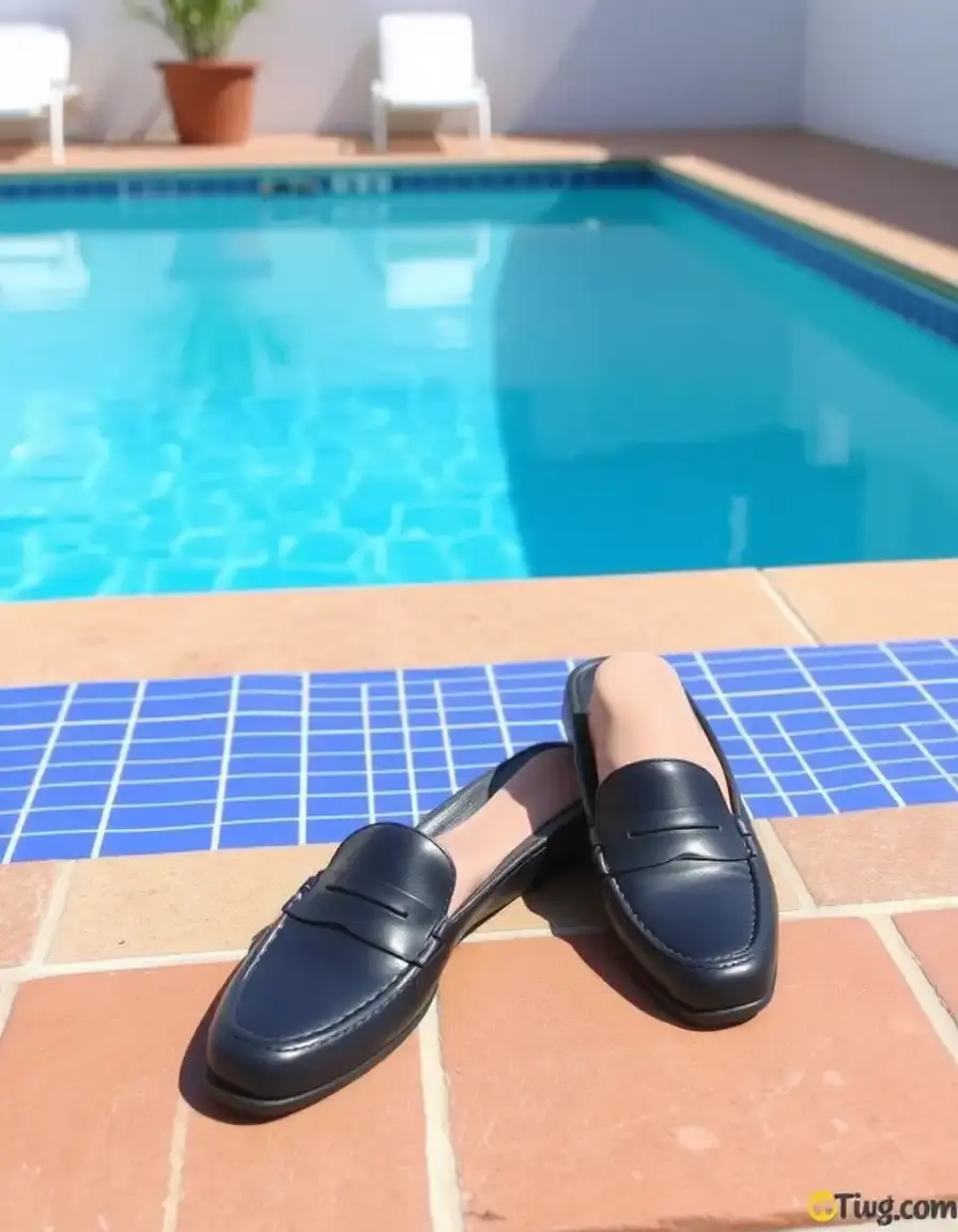 Mules homme cuir bleu marine élégantes