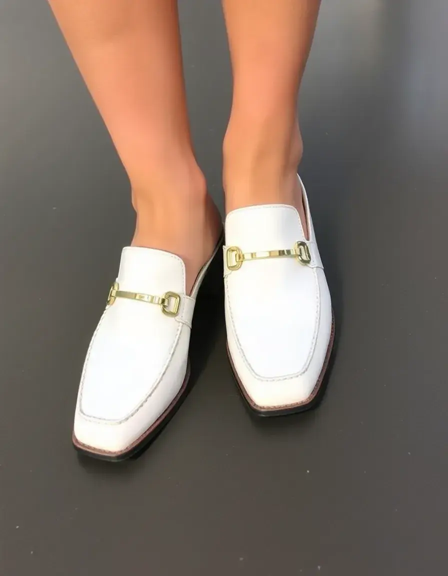 Mules homme cuir blanc style fashion