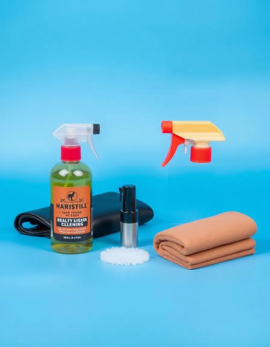 Kit complet de nettoyage cuirs professionnel avec brosses et produits