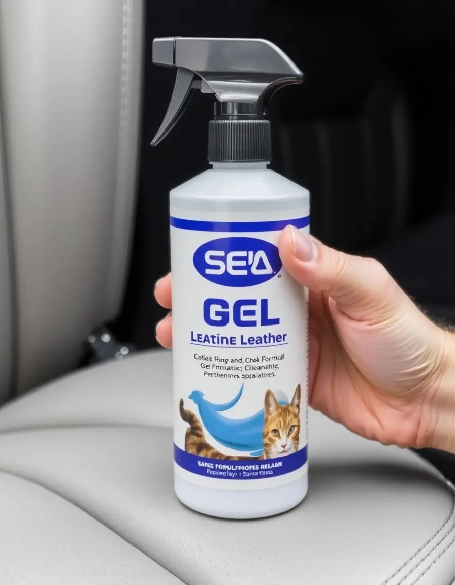 Gel nettoyant pour cuir appliqué sur un sac à main marron