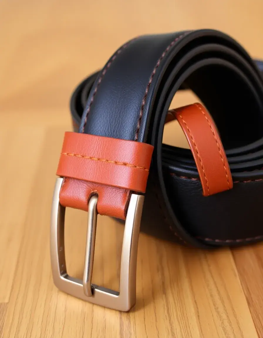 Ceinture homme réversible cuir noir et marron deux en un