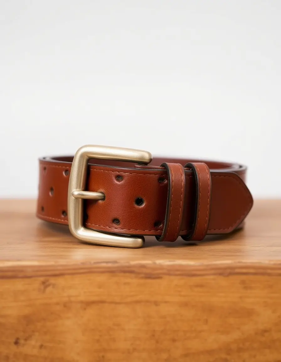 Ceinture large en cuir épais pour homme style robuste