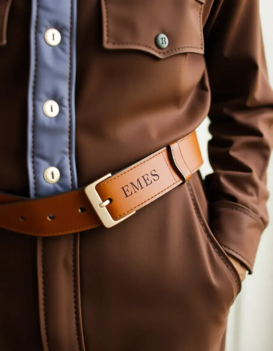 Ceinture en cuir artisanale gravée