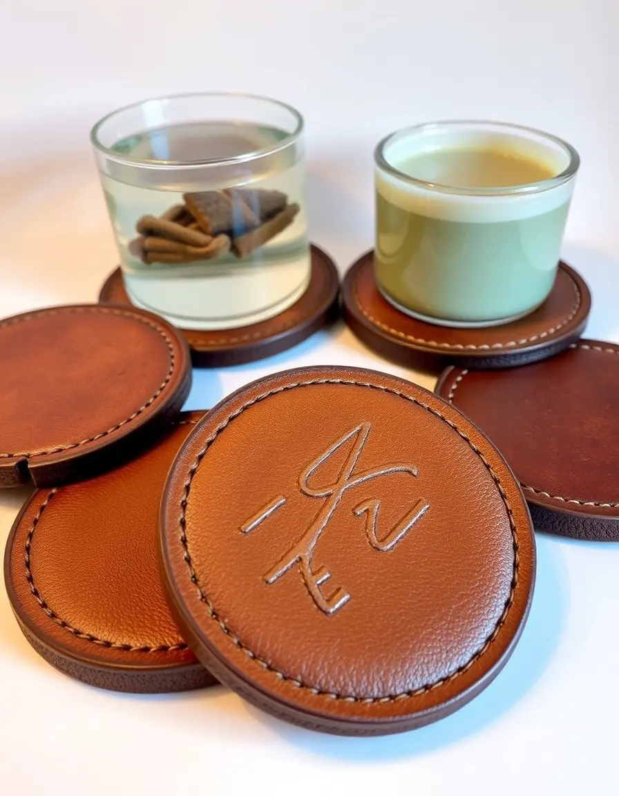Sous-verres en cuir de luxe
