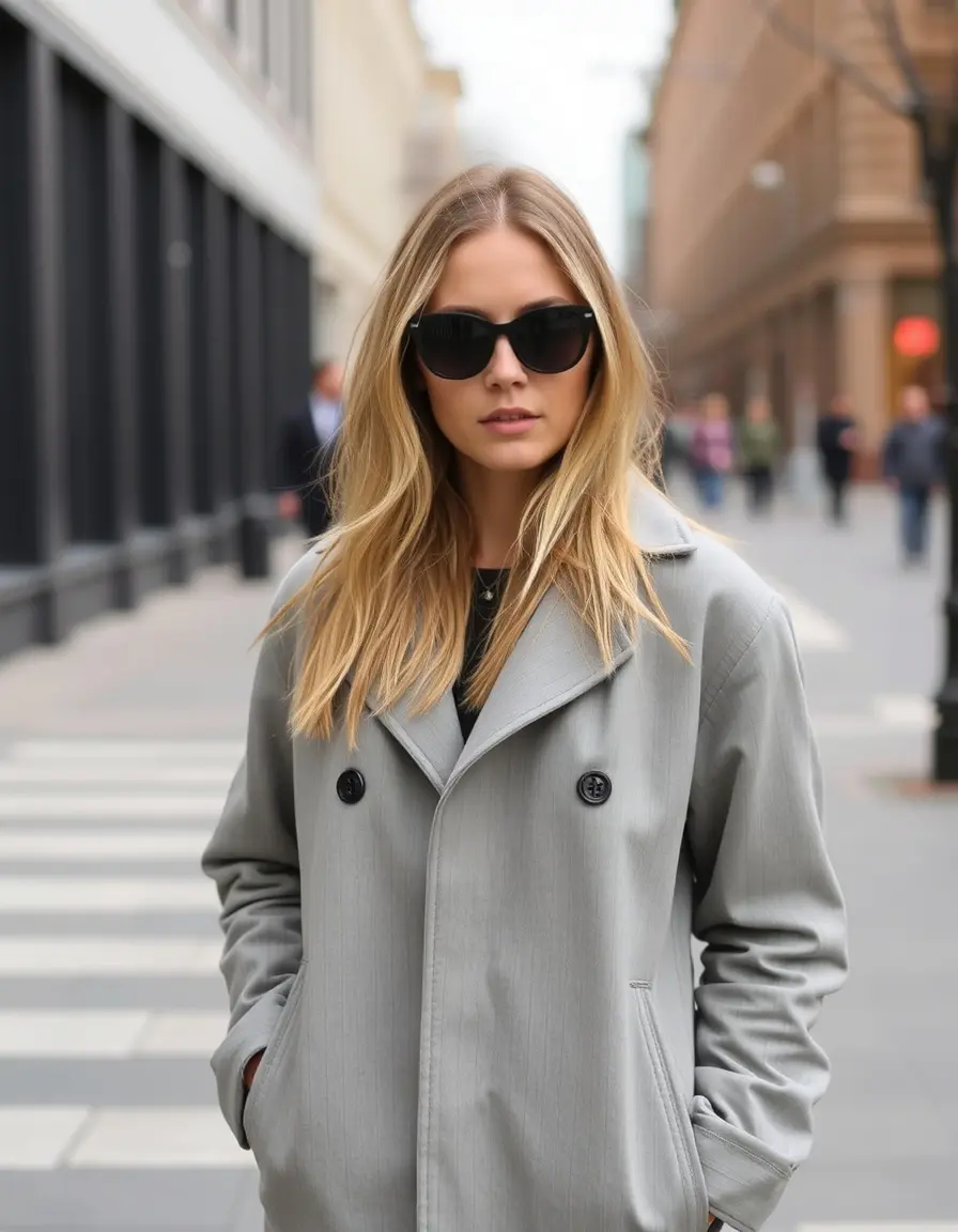 Veste cuir gris moderne pour femme style urbain