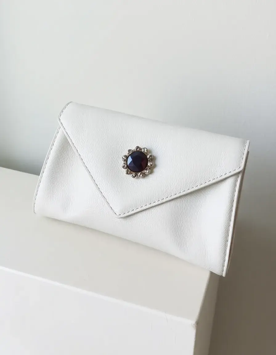 Pochette de soirée chic en cuir blanc pour homme