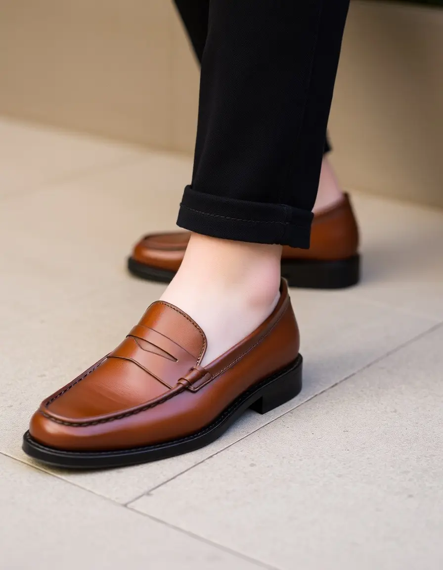 Mocassins en cuir marron pour homme style italien