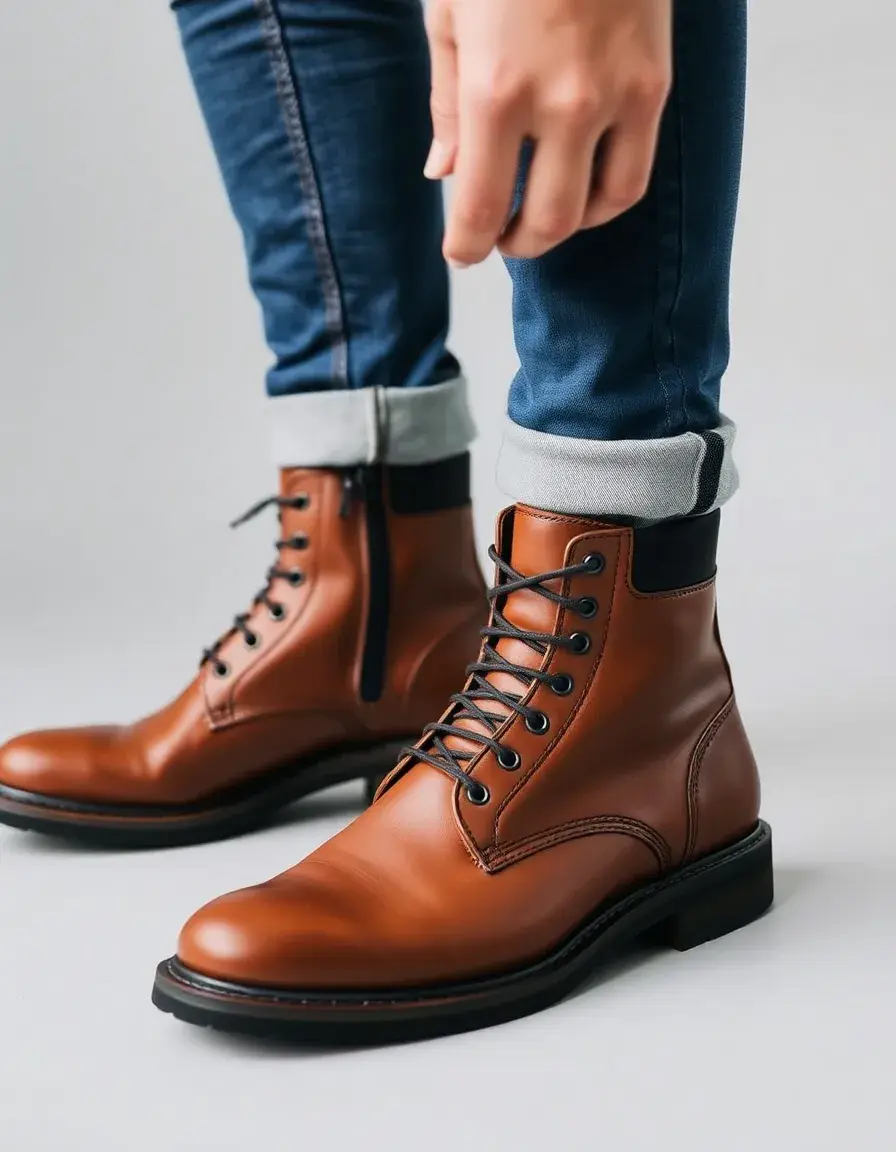 Bottines en cuir homme robustes et durables