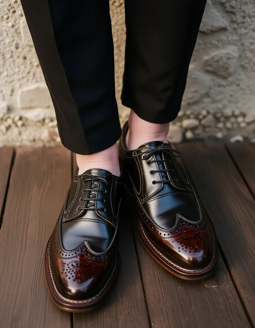 Chaussures Brogues perforées en cuir