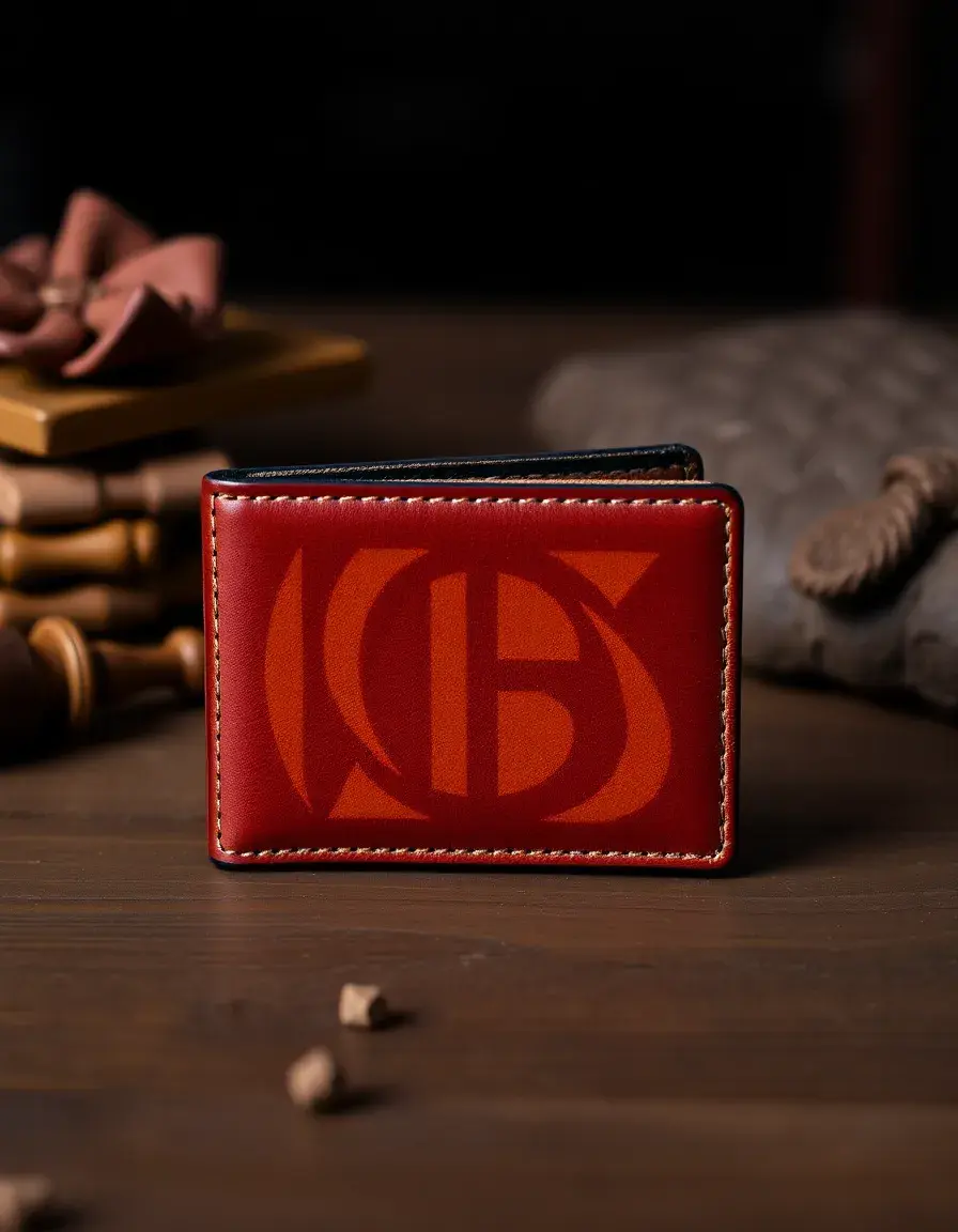 Portefeuille trifold marron en cuir de qualité