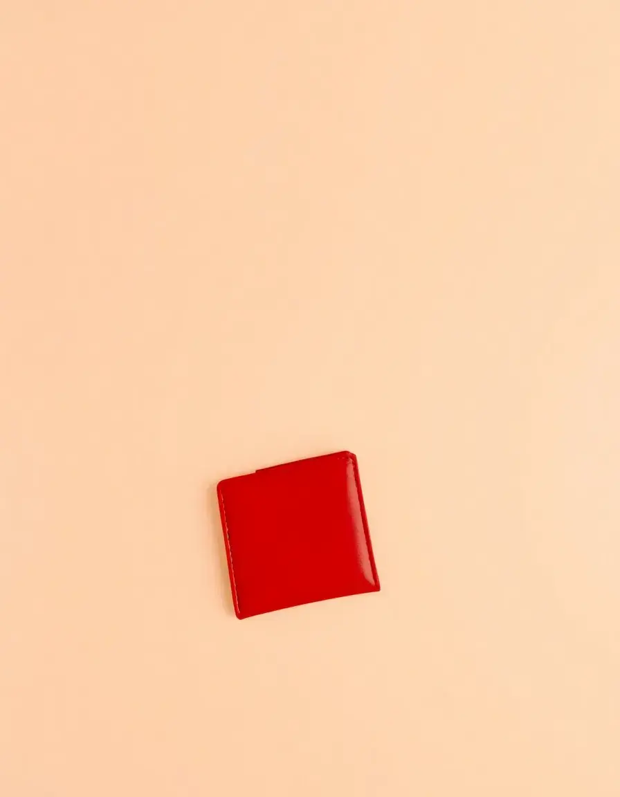 Petit porte-monnaie rouge en cuir femme
