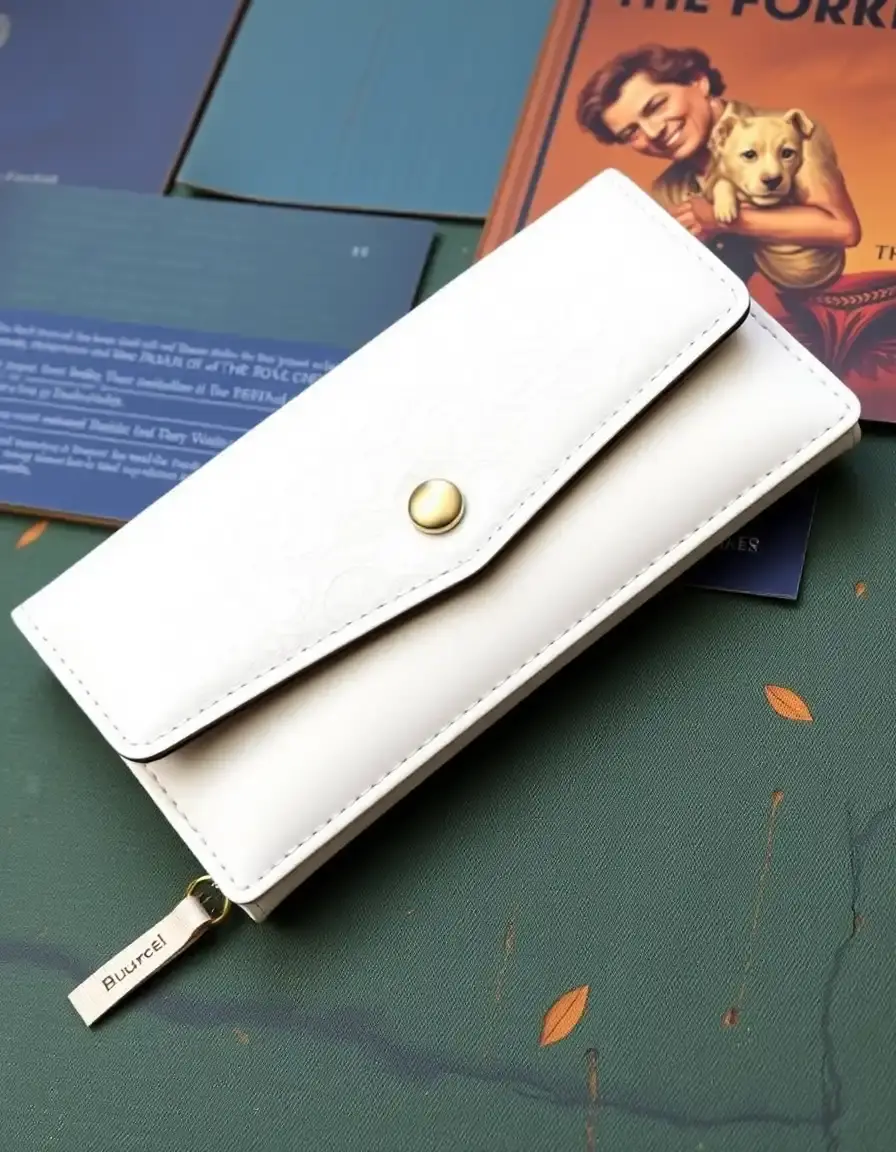 Grand portefeuille cuir blanc luxe pour femme