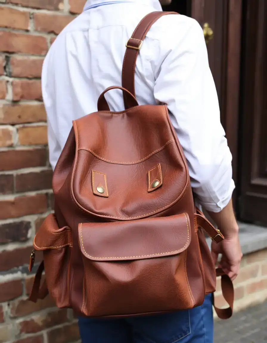 Sac à dos cuir marron vintage pour femme style rustique